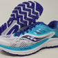 Tênis de corrida Saucony Ride 10 feminino, branco/azul, tamanho 5 B(M) EUA