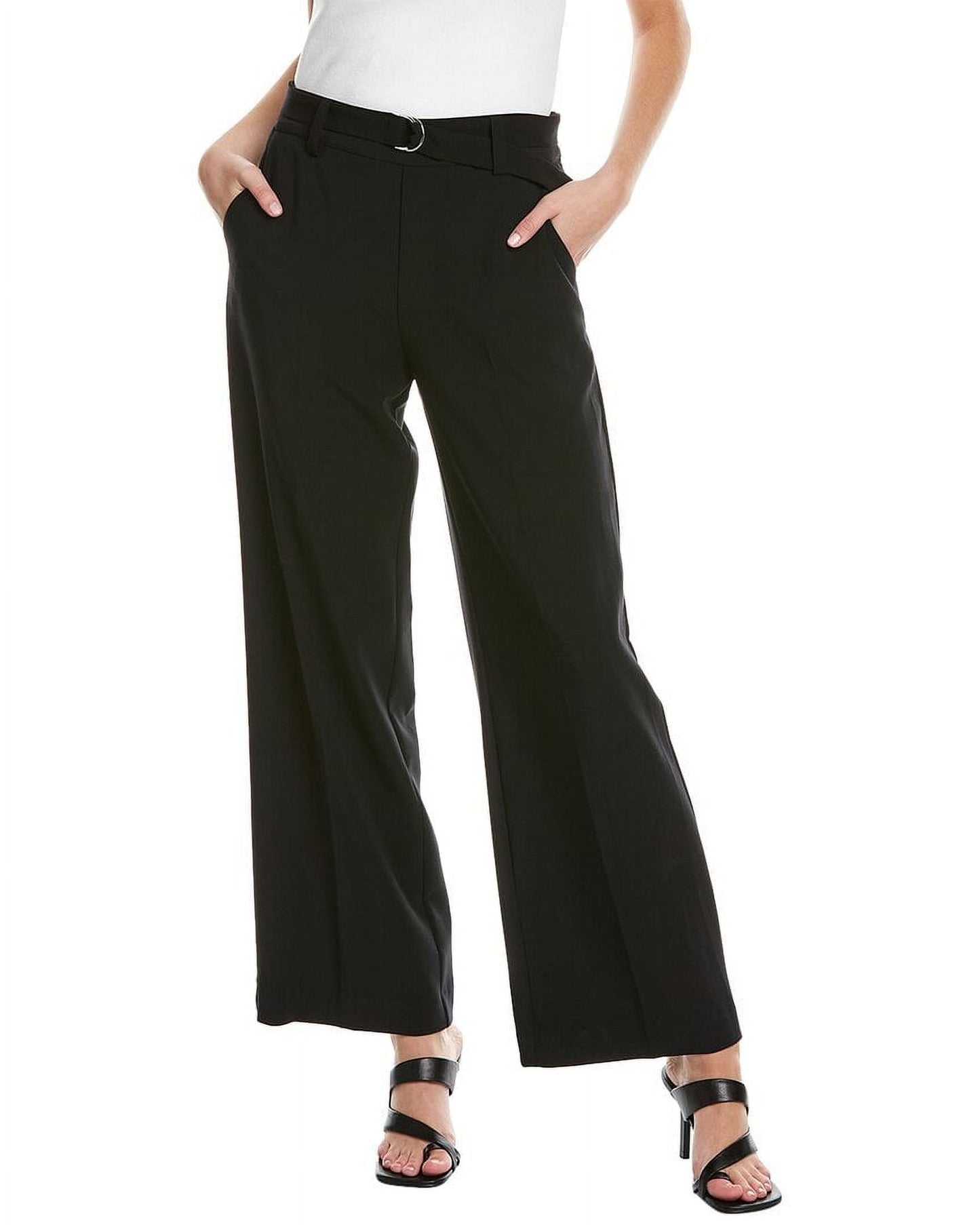 Calça reta feminina Vince Camuto, preta, tamanho 12