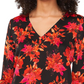 Blusa Vince Camuto com estampa decote em V e bainha em camadas, preta