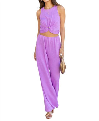 Minkpink - Conjunto de regata e calça texturizada Unity Ring
