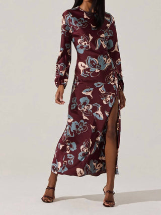 Astr - Elyse Satin Floral Midi Dress