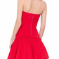 Alice + Olivia - Oriana Strapless Drop Waist Mini Dress
