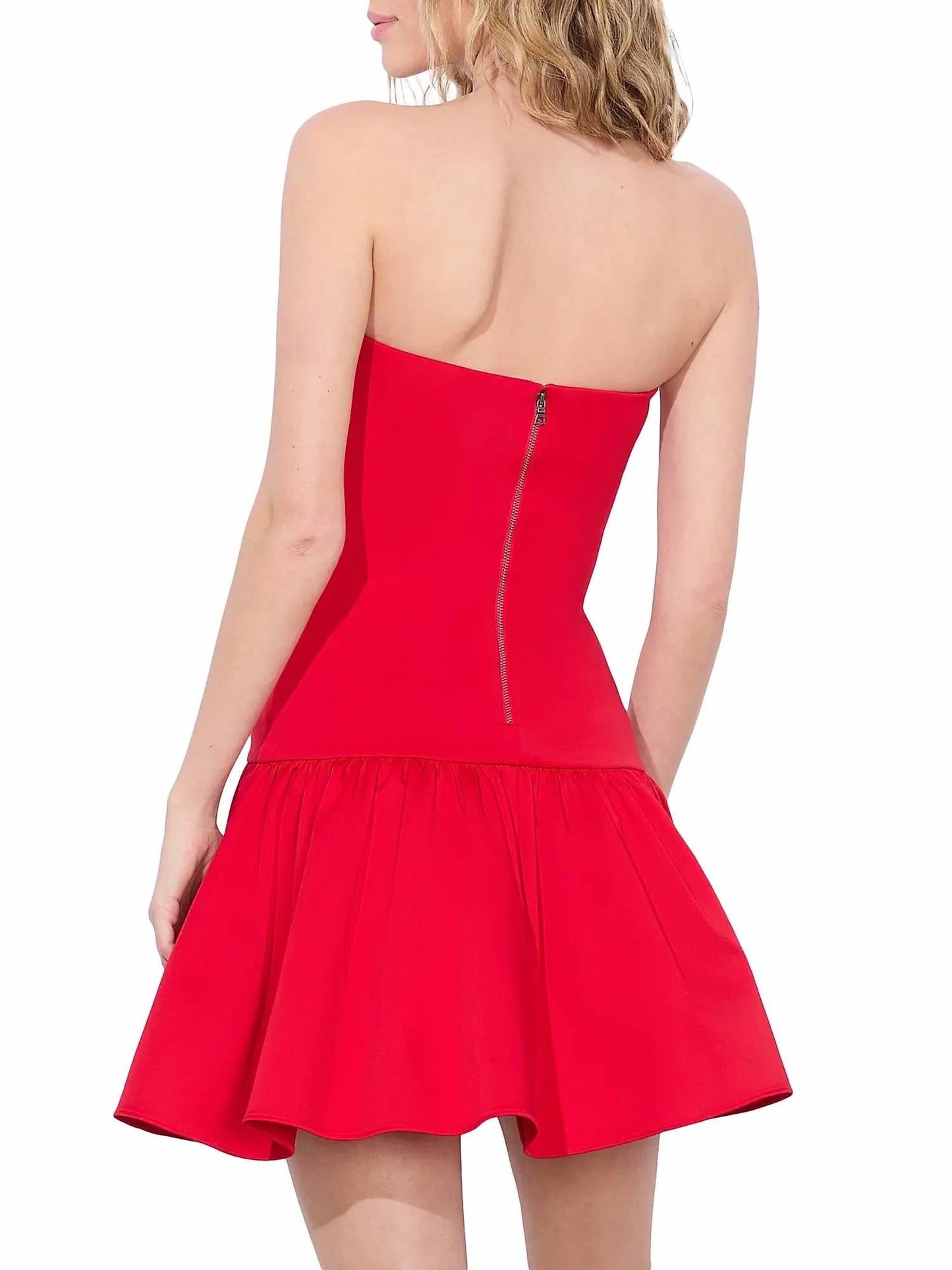 Alice + Olivia - Oriana Strapless Drop Waist Mini Dress