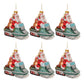 Glass Snowmobile Santa Ornament (Set of 6)