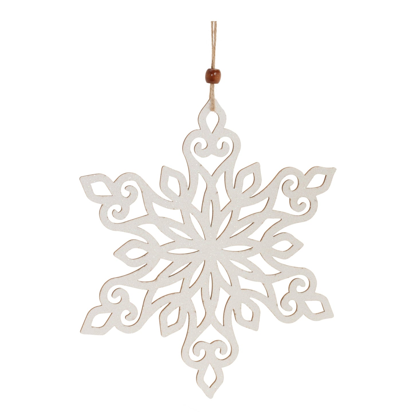 Wood Cut-Out Snowflake Ornament (Set of 24), White