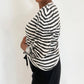 Elliott Lauren - Stripe Ruched Sleeve Tee