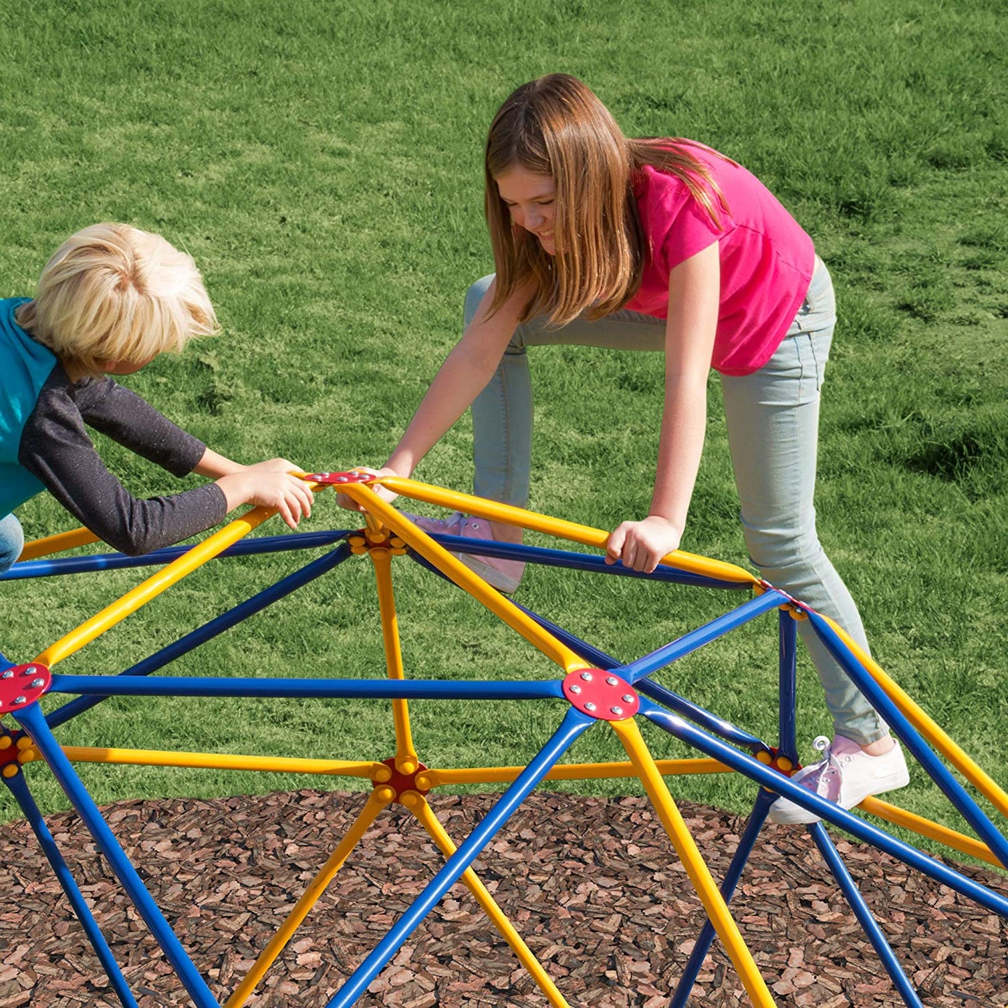 Conjunto de brinquedos para áreas externas com cúpula espacial geodescente Impex Fitness GD-810 Easy, para crianças de 3 a 10 anos