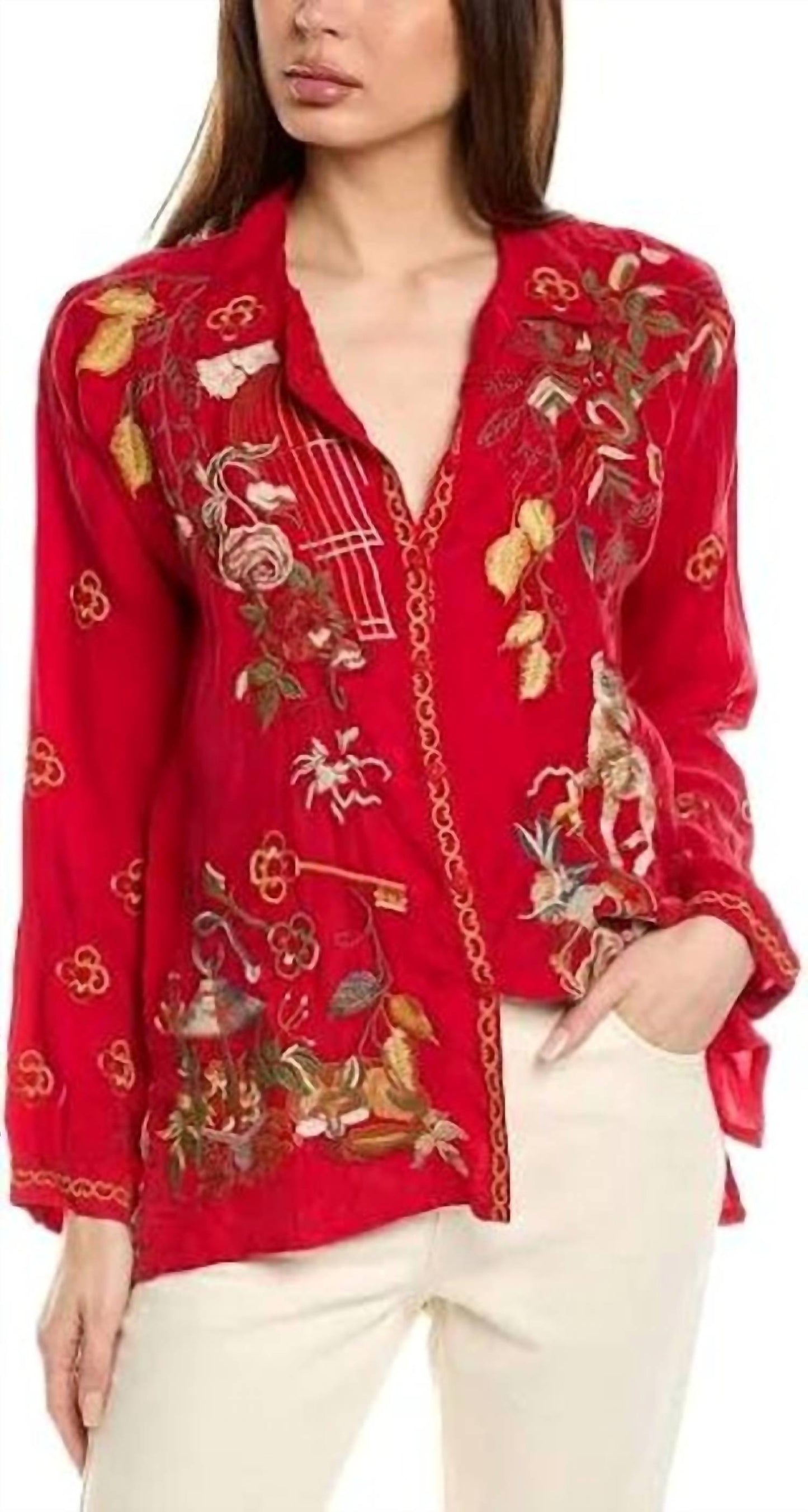 Johnny Was - Audrey Oversized Embroidered Blouse Jessamin