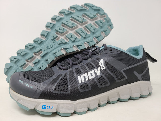 Tênis de corrida de trilha feminino Inov 8 Terraultra 260 cinza/azul tamanho 7 B(M) EUA