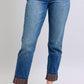 Judy Blue - Plaid Print Cuff Boyfriend Jean