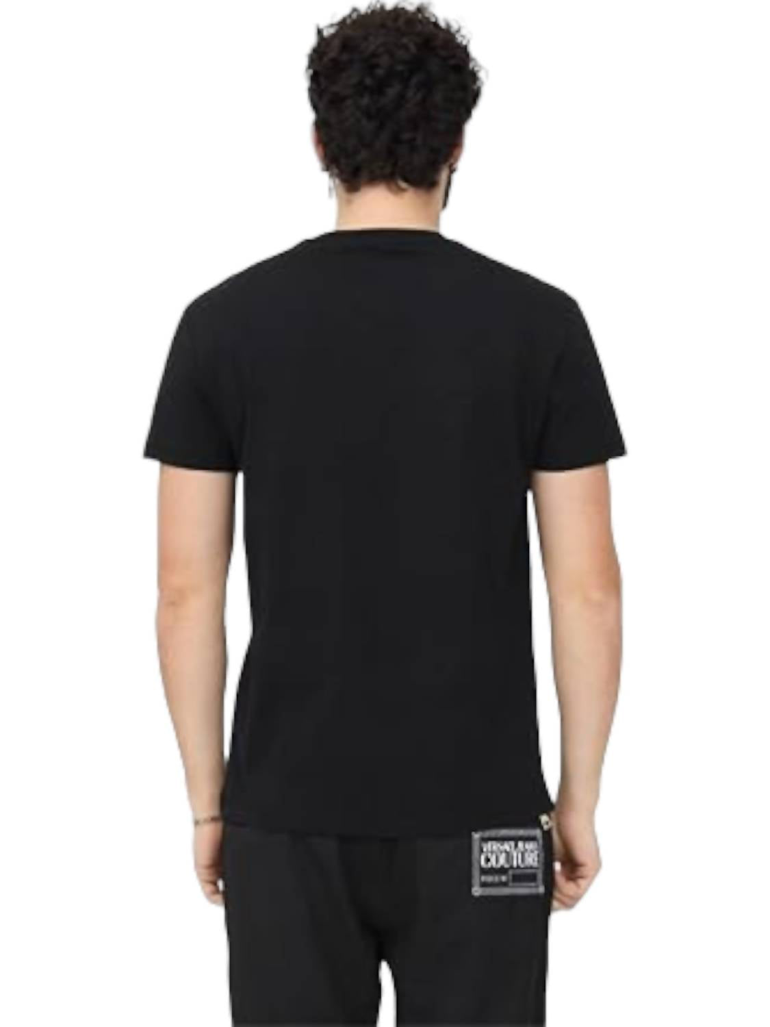 Versace - Camisa Masculina com Logotipo Prateado