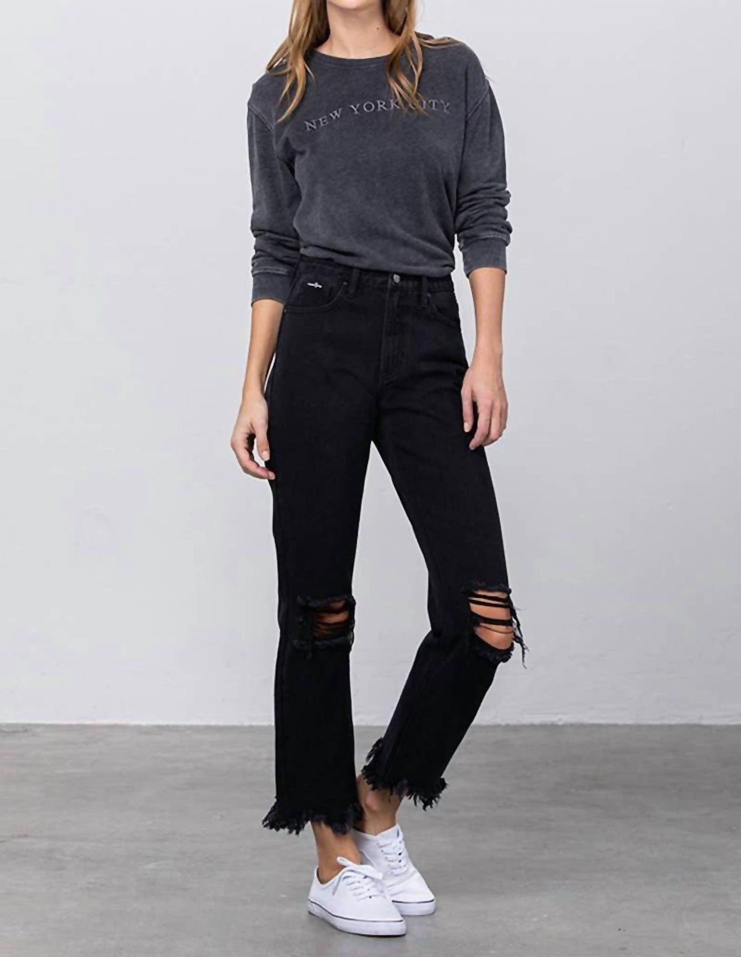 Insane Gene - High Rise Ripped Frayed Jeans