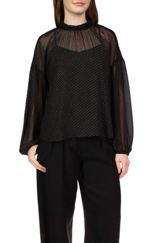 Santuário - Blusa Metálica com Volume Transparente