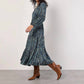 Apricot - Painterly Metallic Paisley Midaxi Dress
