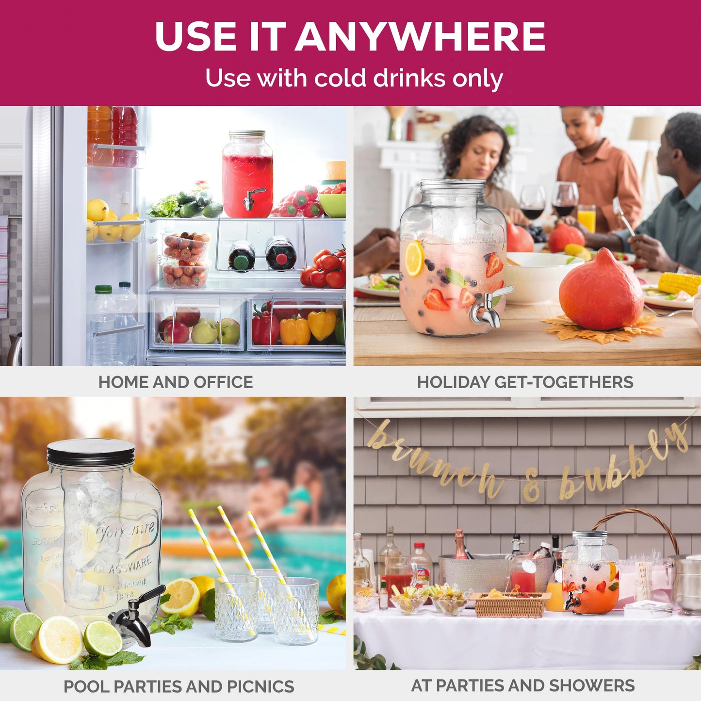 Dispensador de bebidas de vidro 