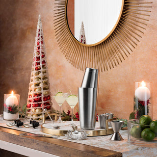 Conjunto de coqueteleira de aço inoxidável com 7 peças 