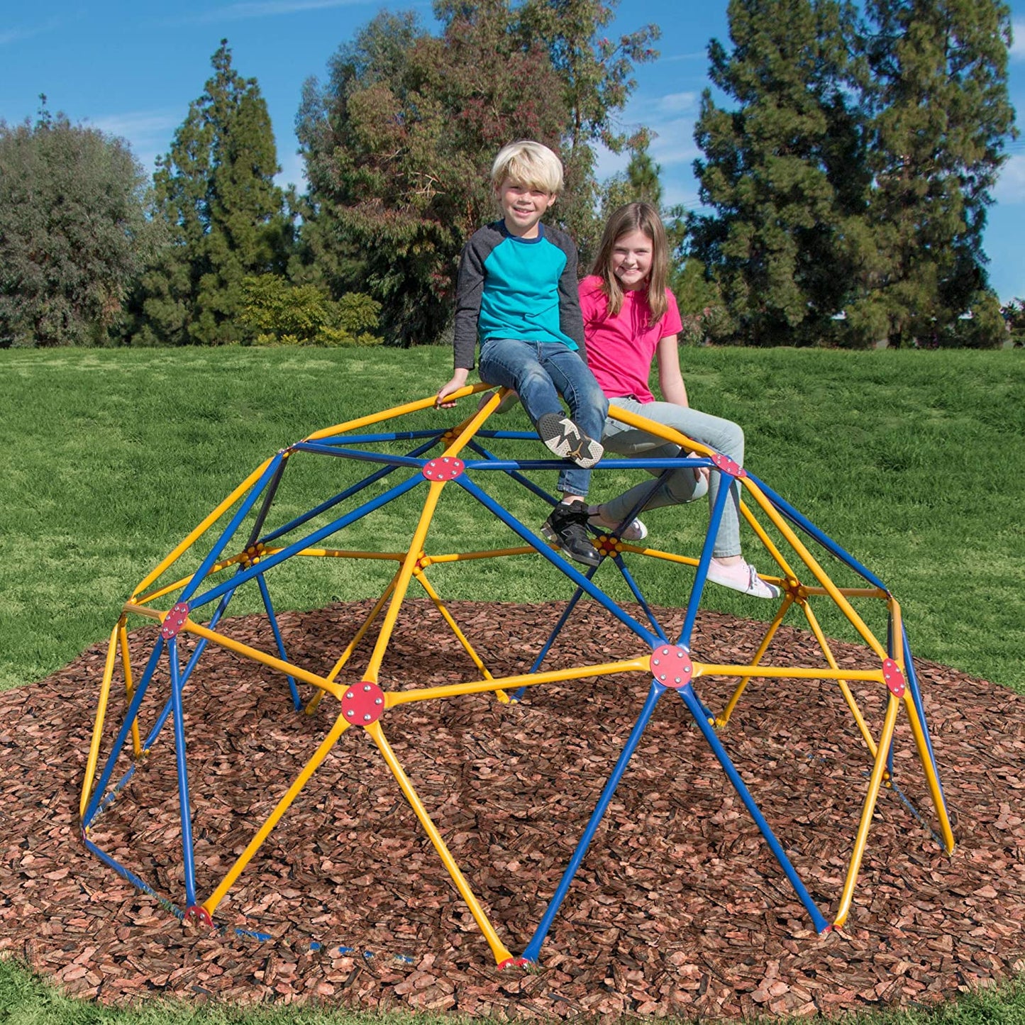 Conjunto de brinquedos para áreas externas com cúpula espacial geodescente Impex Fitness GD-810 Easy, para crianças de 3 a 10 anos
