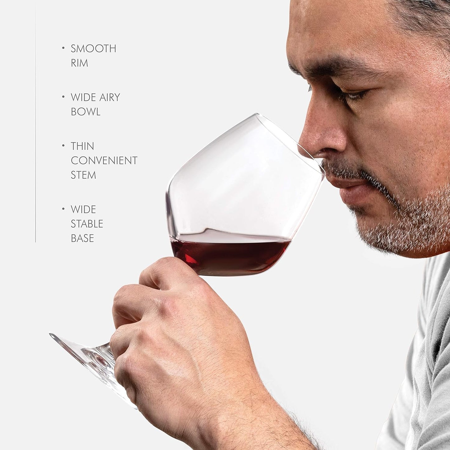 Taças de vinho tinto italiano - 18 onças - Taça de vinho transparente (conjunto de 4) 