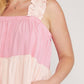 Entro - Color Block Tiered Dress - Plus