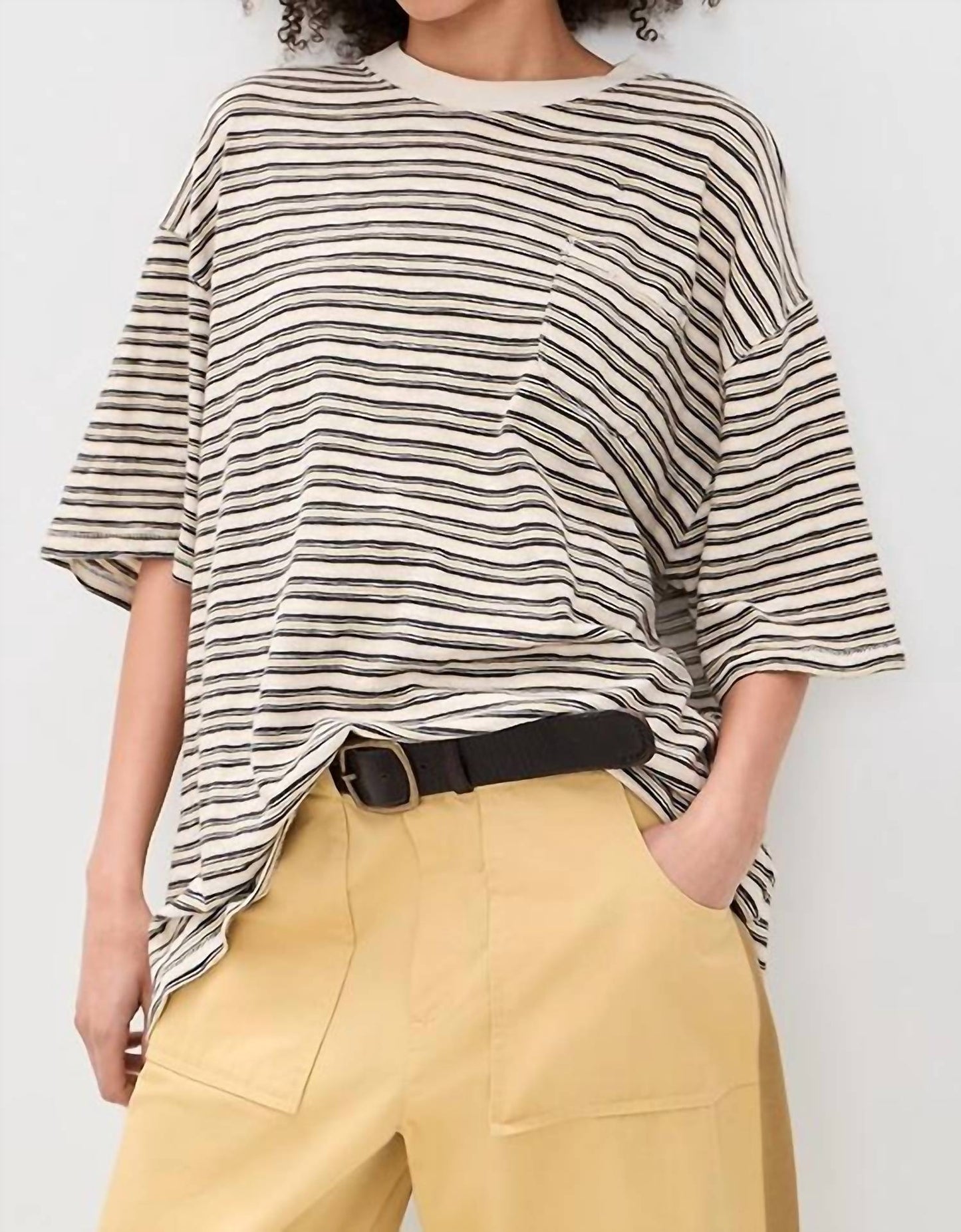 Free People - All Love Stripe Oversized Pocket Tee