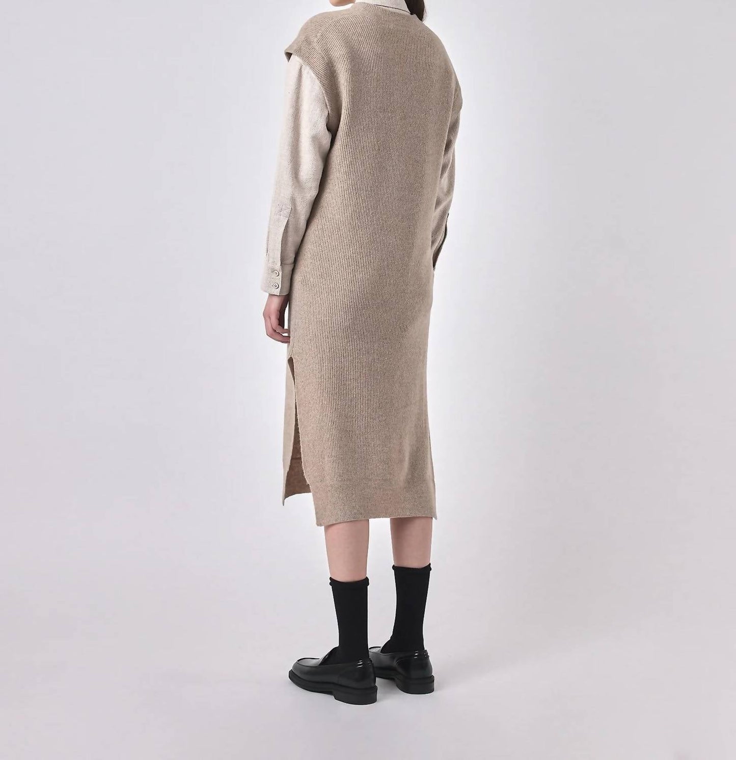 7115 By Szeki - Slit Vest Knit Dress