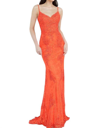 Jovani - Vestido longo de renda para baile