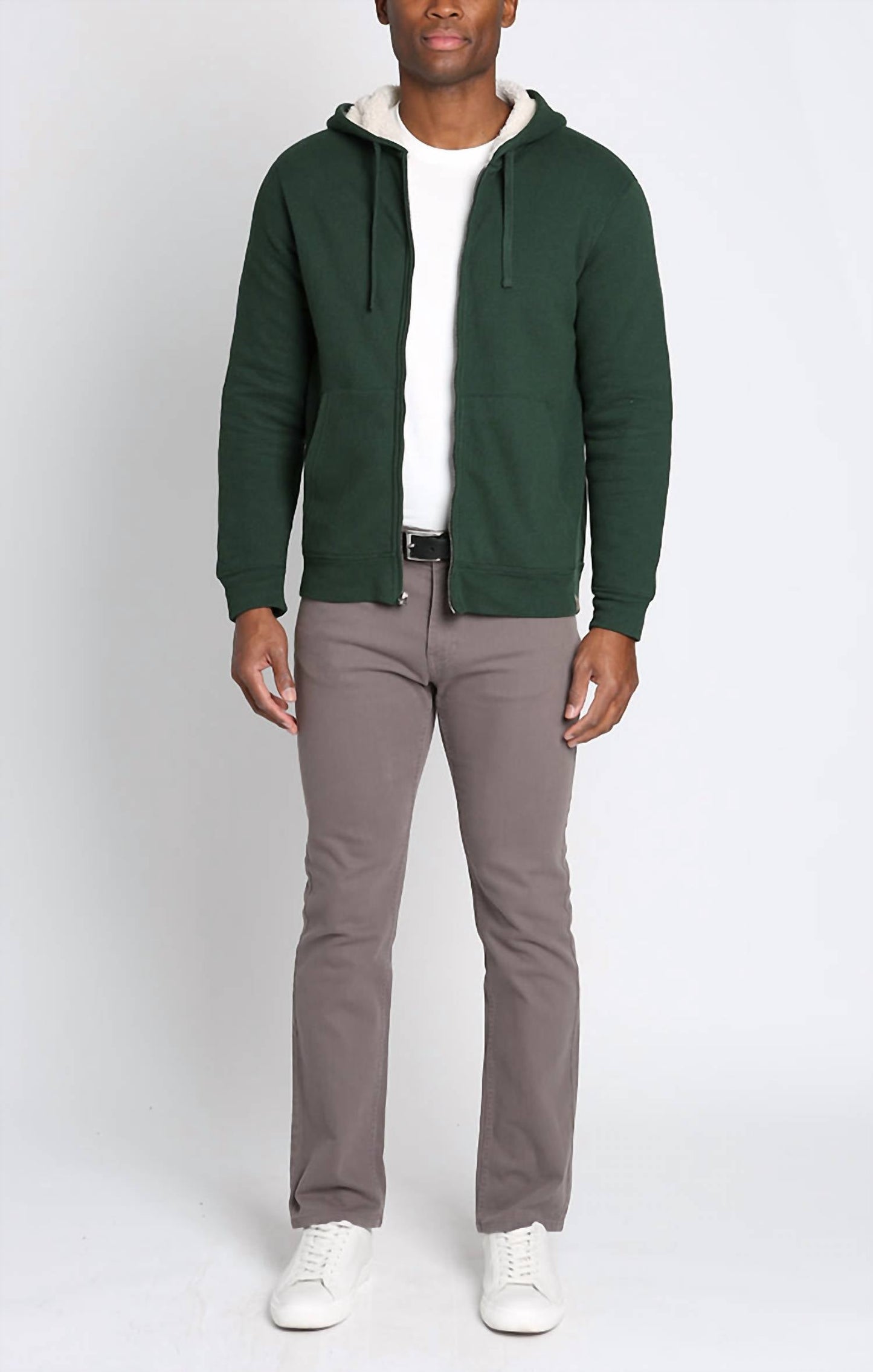 Jachs New York - Recycled Jacquard Sherpa Lined Full Zip Hoodie