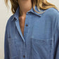 Z Supply - Reese Jersey Denim Button Up Shirt