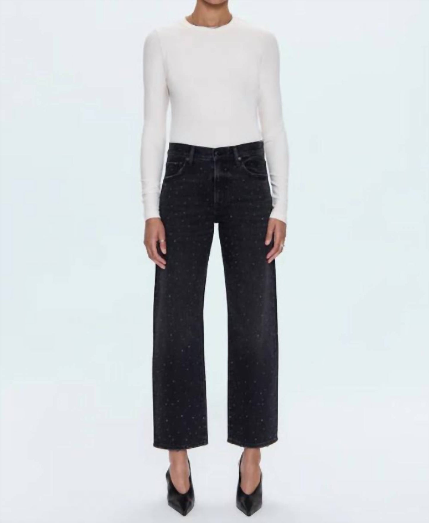 Pistola - Lexi Mid Rise Bowed Straight Jeans
