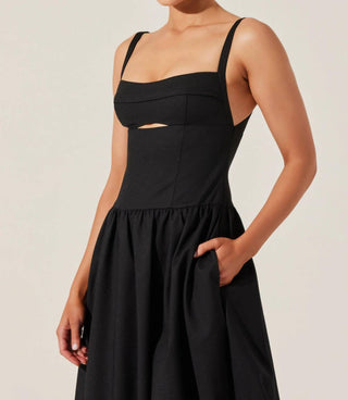 Astr - Vestido midi bolha sem mangas Jevi