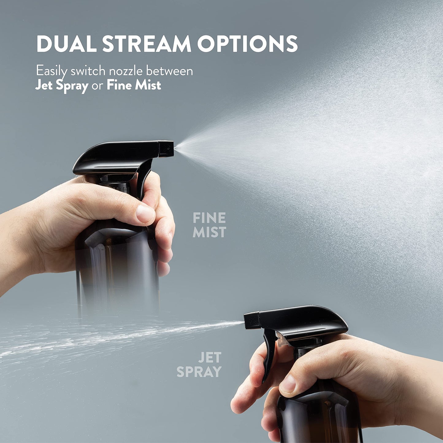 Frascos de spray de vidro - 16 oz, pacote com 2 