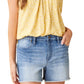 Women's Organic Cotton Stretch Denim Mid-Rise Maui Shorts - Beach Blue