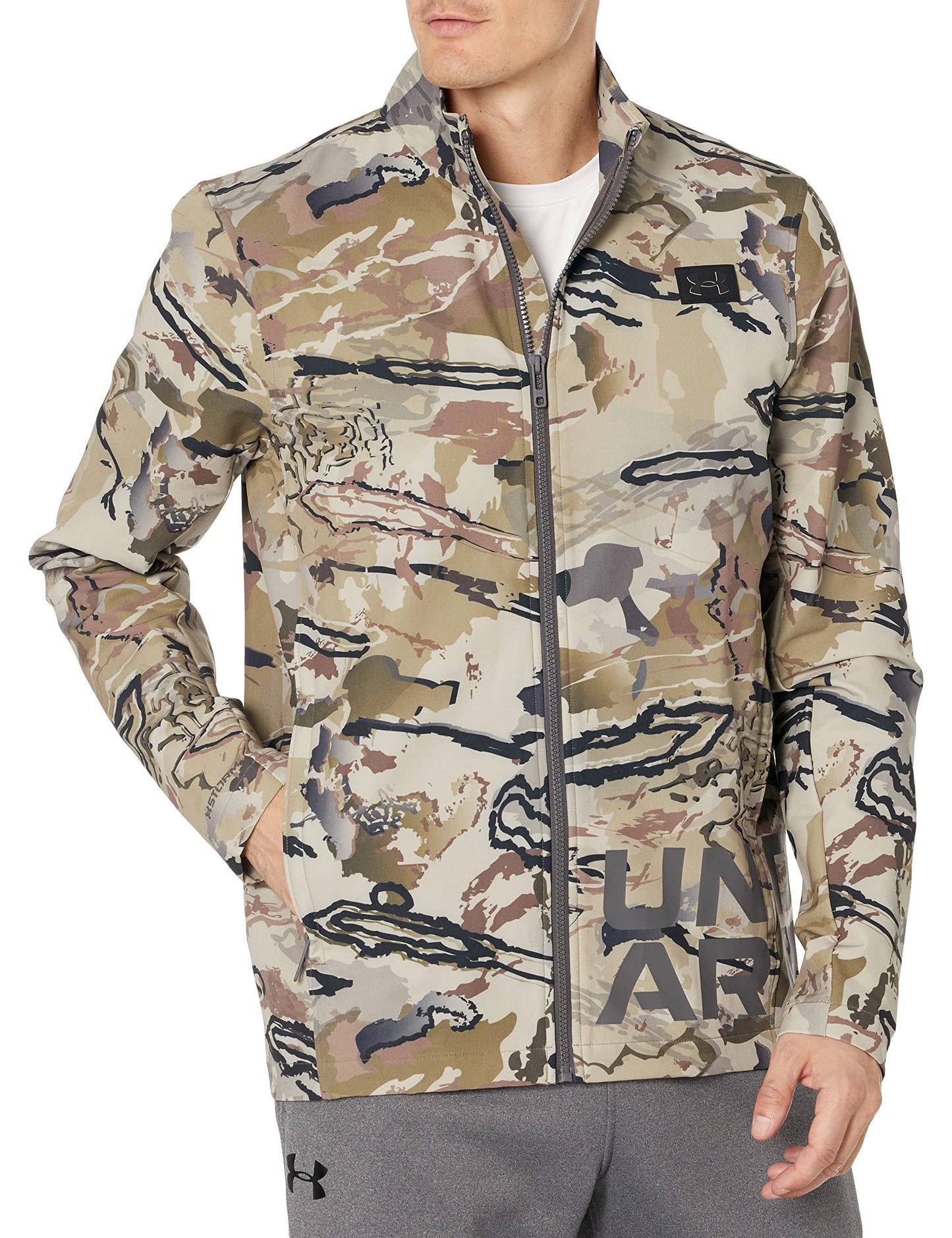 Under Armour Men's Hardwoods Graphic Jacket - Barren Camo Black