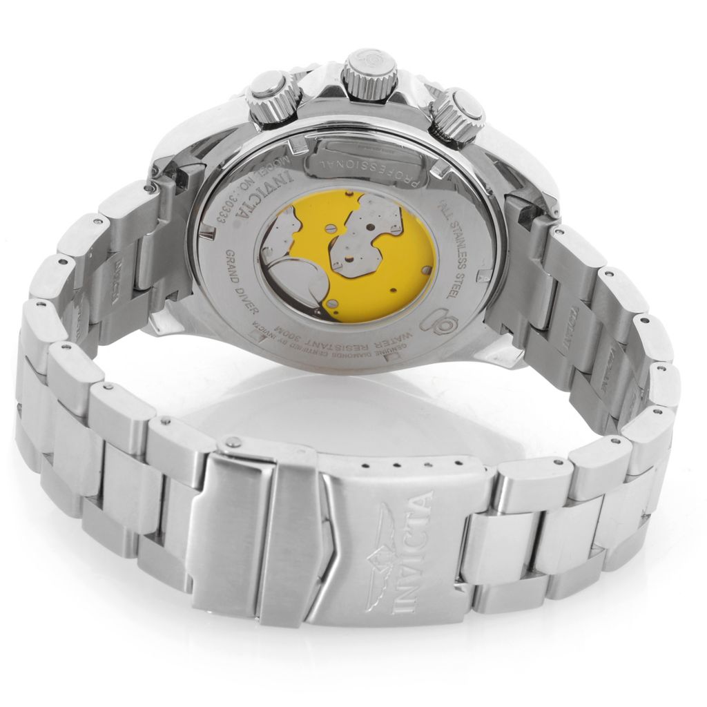 RELÓGIO INVICTA 47MM GRAND DIVER QUARTZ CHRONO DIAMANTE PAVE INOX BRAC