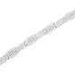 14K White Gold 2-1/2 Cttw Round-Brilliant & Baguette Cut Diamond 7" Alternating Flared Links Tennis Bracelet (H-I Color, SI1-SI2 Clarity)