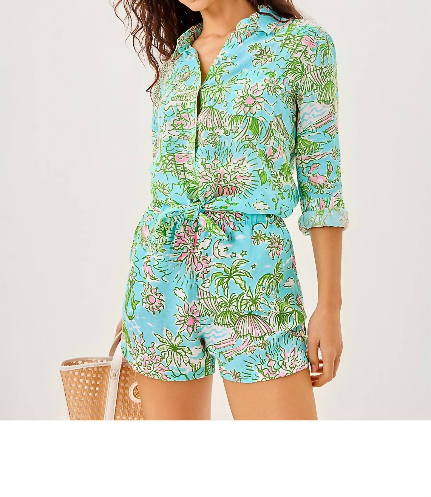 Lilly Pulitzer - Sea View Button Down Sunbathers Bliss