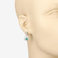 1.39 Carat Genuine Zambian Emerald and White Diamond 14K White Gold Earrings