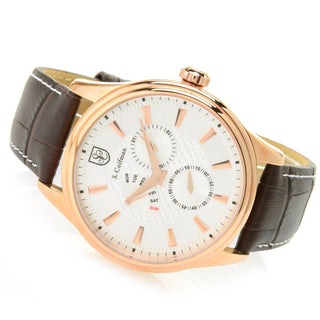 Relógio S. Coifman Heritage Quartz Multifuncional com Pulseira de Couro de 44mm