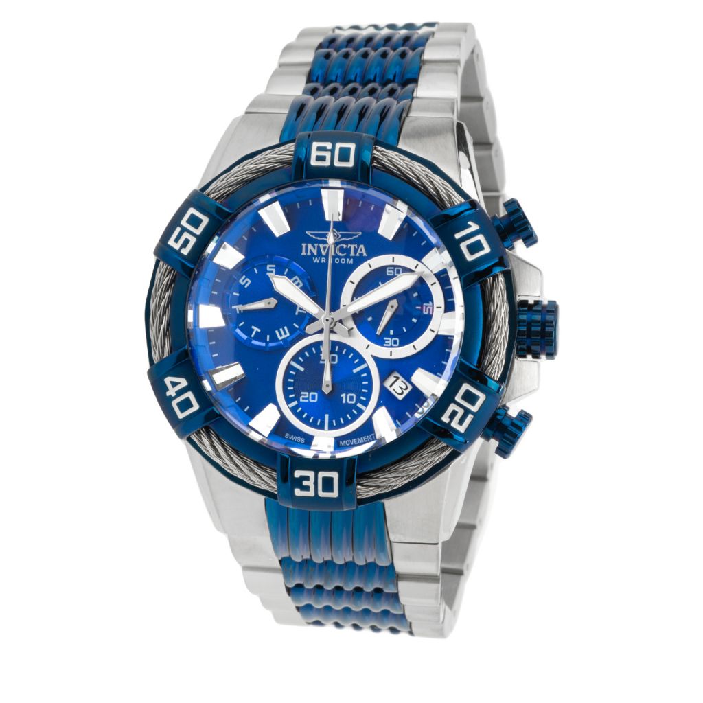 Relógio de pulso cronógrafo suíço Invicta Bolt de 51 mm com pulseira de quartzo