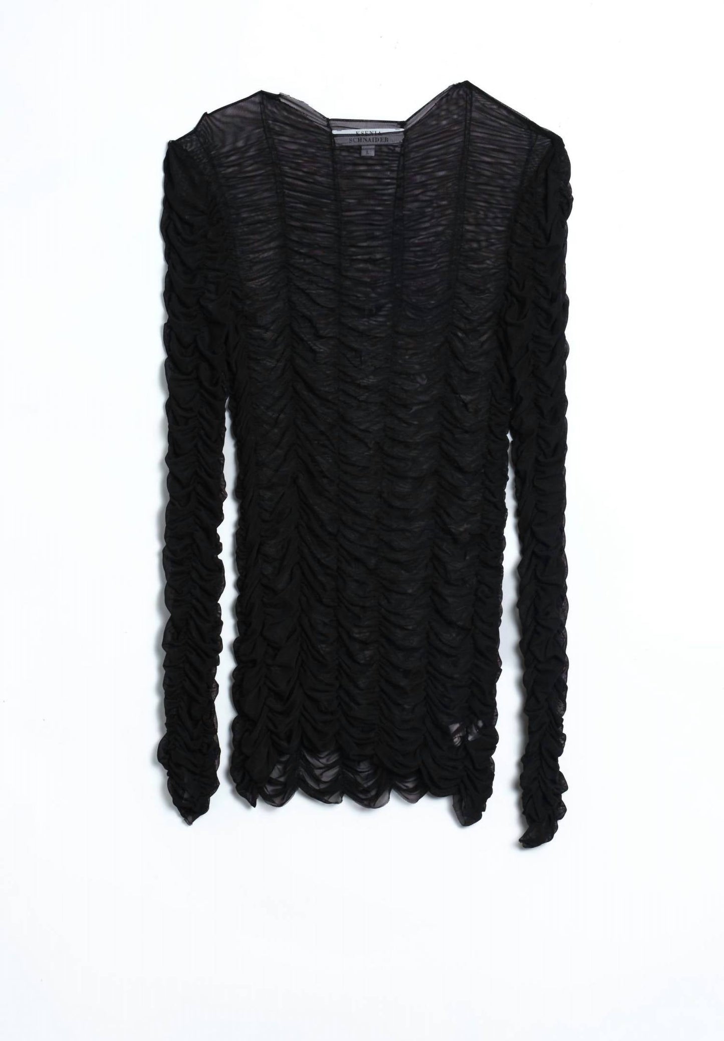 Kseniaschnaider - Women's Mesh Drape Long Sleeve Dress