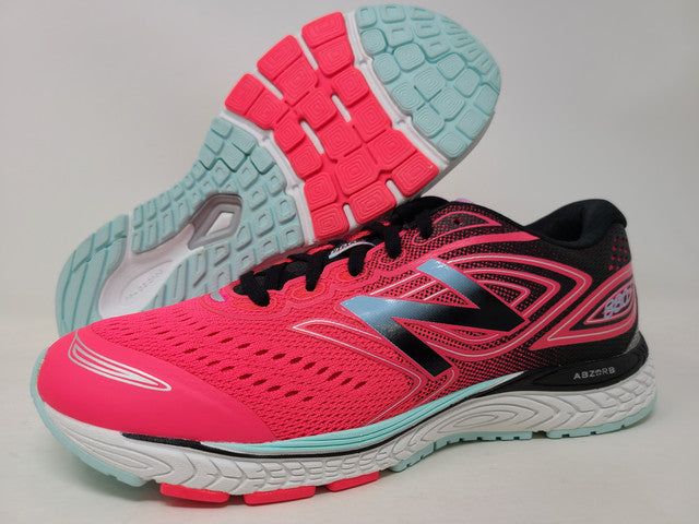Tênis de corrida New Balance 880 V7 para meninas, rosa/preto, tamanho 7 M, EUA, infantil