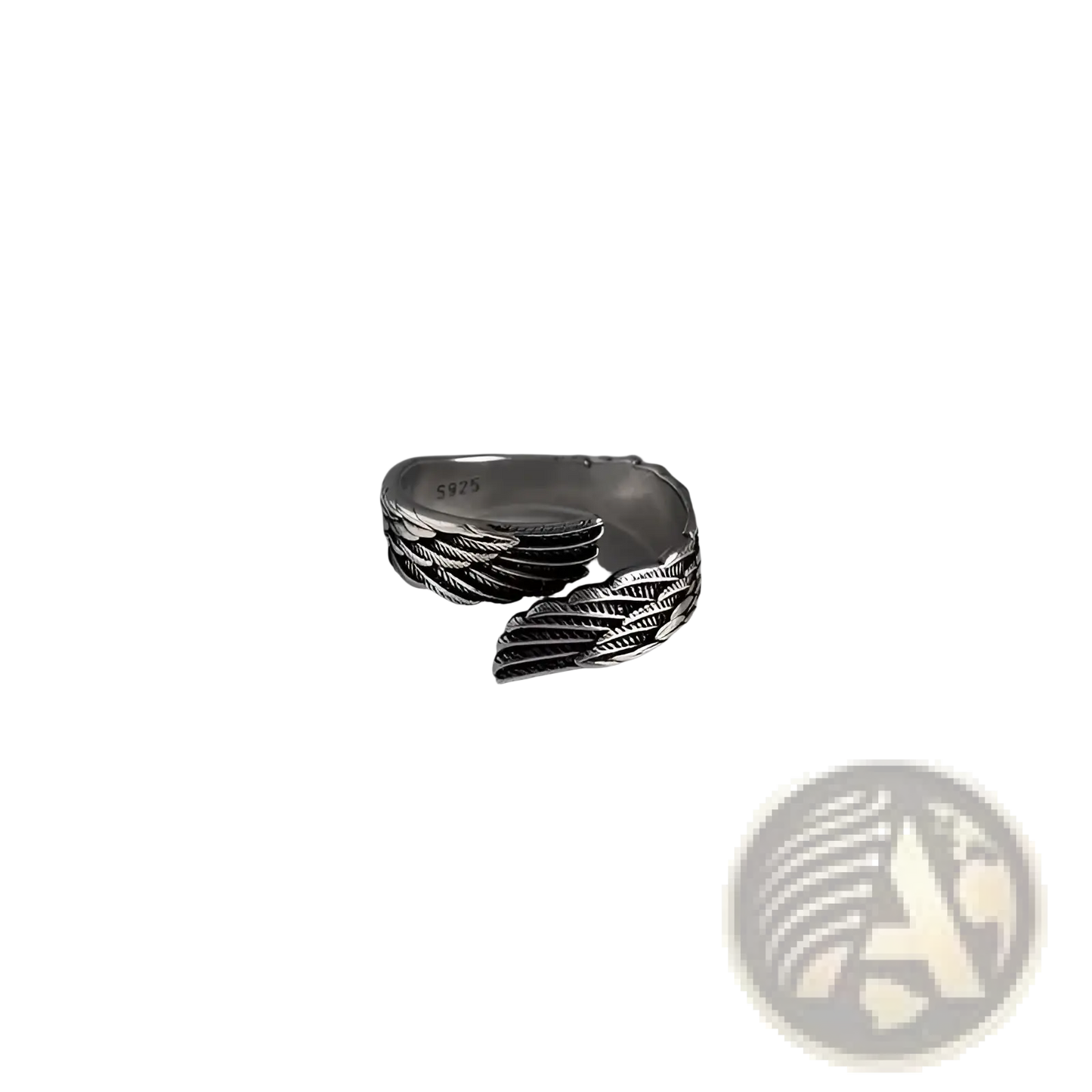 925 Sterling Silver Detailed Angel Wing Ring