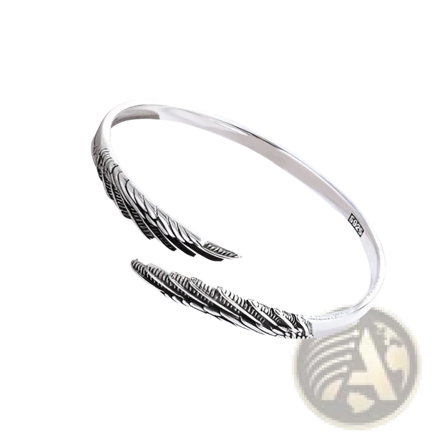 925 Sterling Silver Detailed Angel Wing Ring