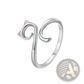 925 Sterling Silver Pink Enamel Cat Ring