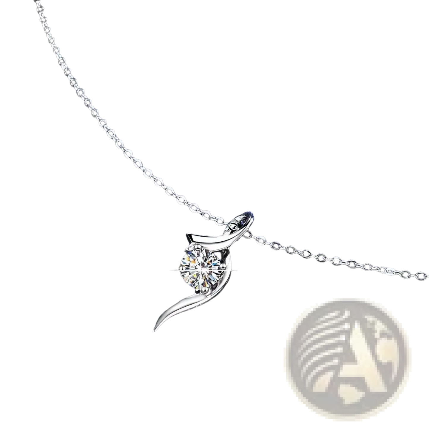 925 Sterling Silver Twisted Moissanite Solitaire Necklace