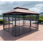 13 x 10 ft Patio Gazebo Tent with Ventilated Double Roof and Mosquito Net