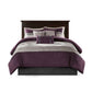 7 Piece Purple Faux Suede Comforter Set Full