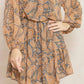 Entro - Boat Neck Paisley Dress
