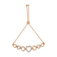 14K Rose Gold Plated .925 Sterling Silver Diamond Accent Circle and Heart Link Adjustable 6�������-10������� Bolo Bracelet