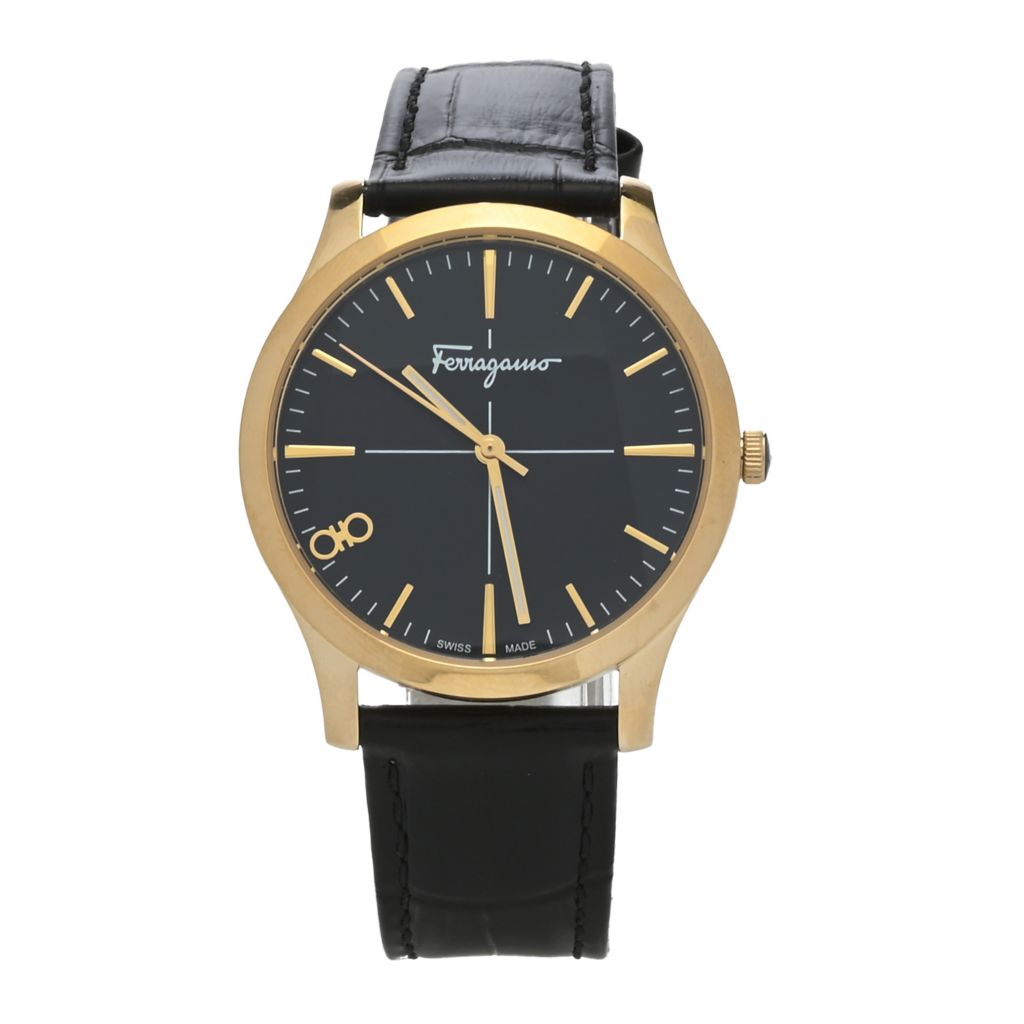 Relógio Feminino Ferragamo Slim Swiss Made Quartz com Pulseira de Couro
